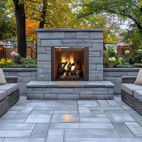 Castlewood Outdoor Open Wood Fireplace
