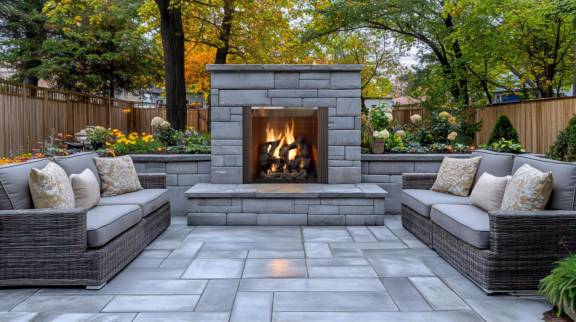 Castlewood Outdoor Open Wood Fireplace