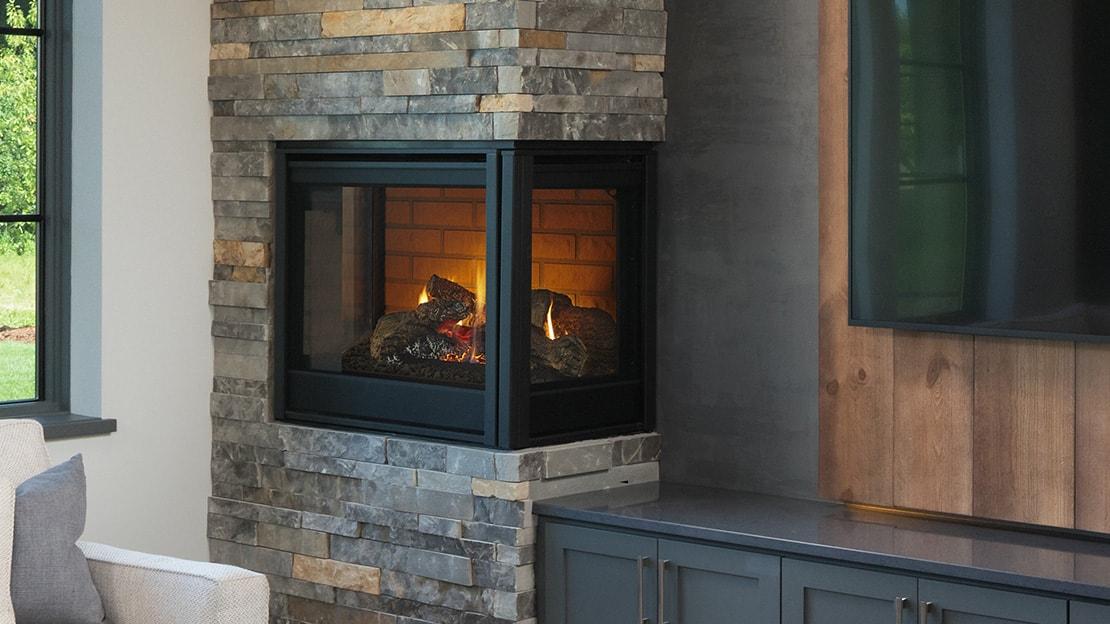 Corner Two-Sided Gas Fireplace
