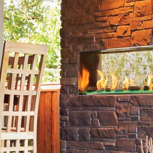Lanai Double-Sided Outdoor Gas Linear Fireplace