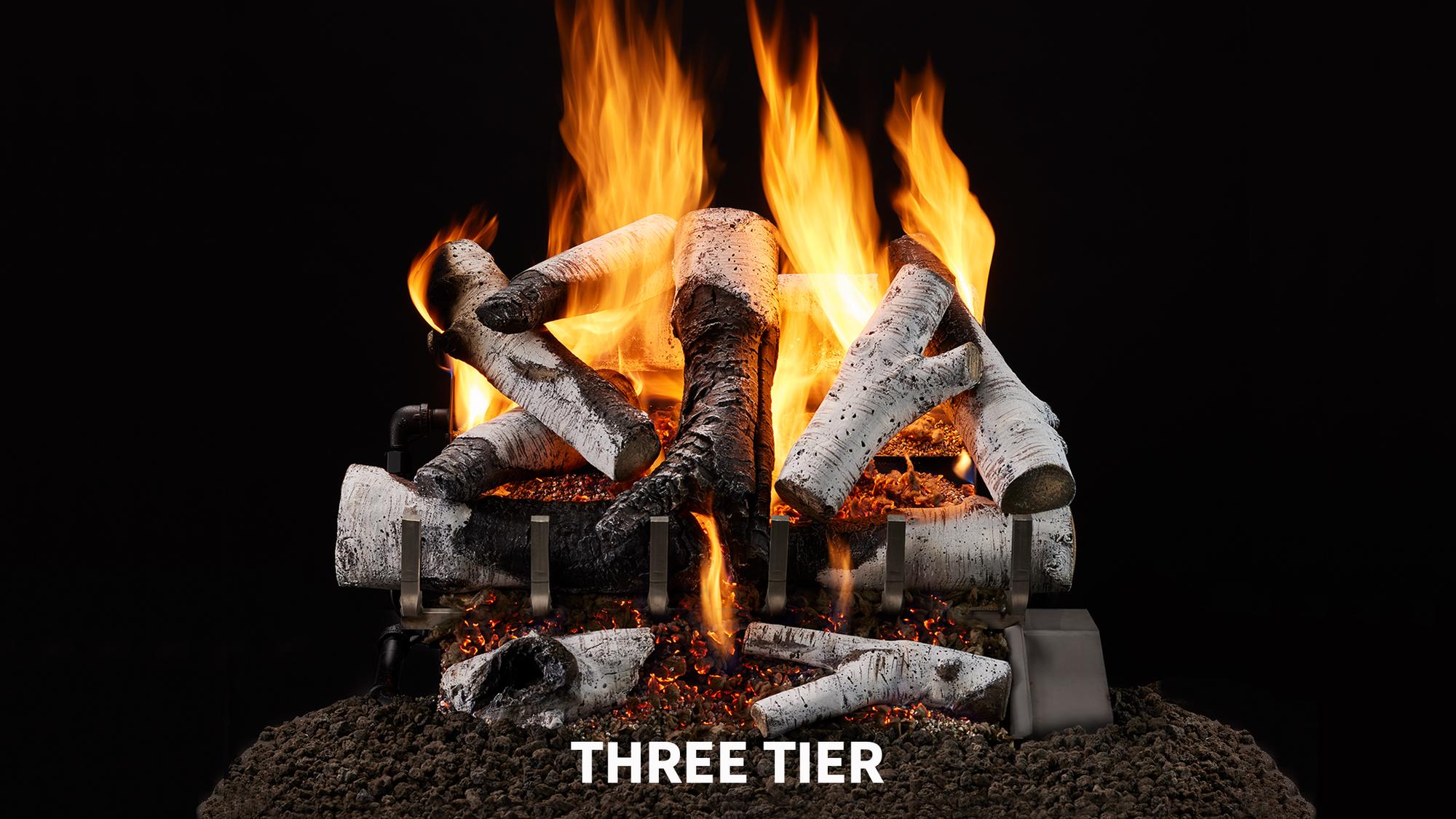 Outdoor Grand Birch Gas Log Set
