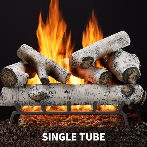 Outdoor Woodland Birch Vented Gas Log Set