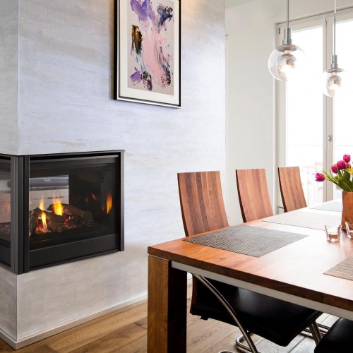 Pier Three-Sided Gas Fireplace