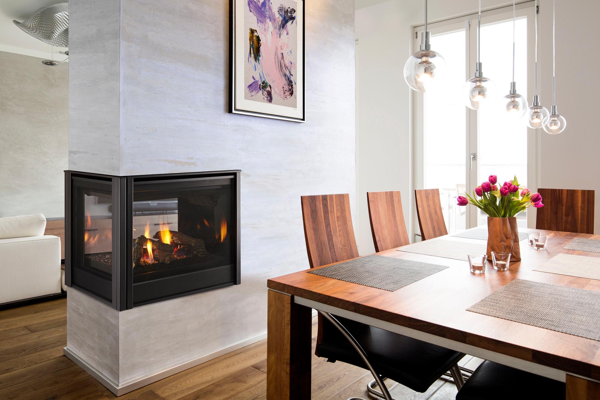 Pier Three-Sided Gas Fireplace