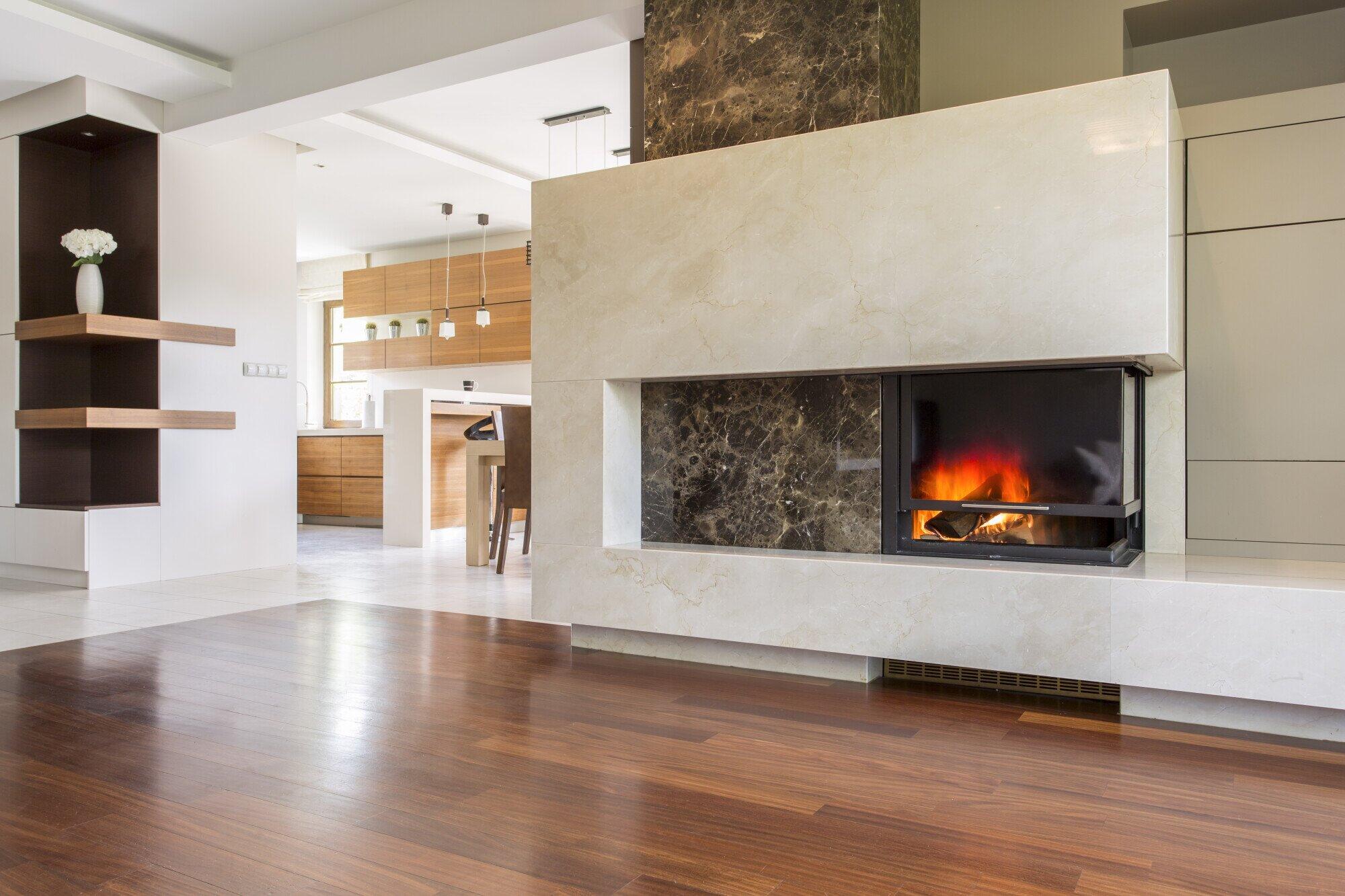 open fireplace